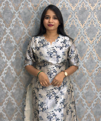 Blue Color Premium Russian Silk Kurti with Cotton Lining and Pocket / LSS221