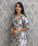 Blue Color Premium Russian Silk Kurti with Cotton Lining and Pocket / LSS221