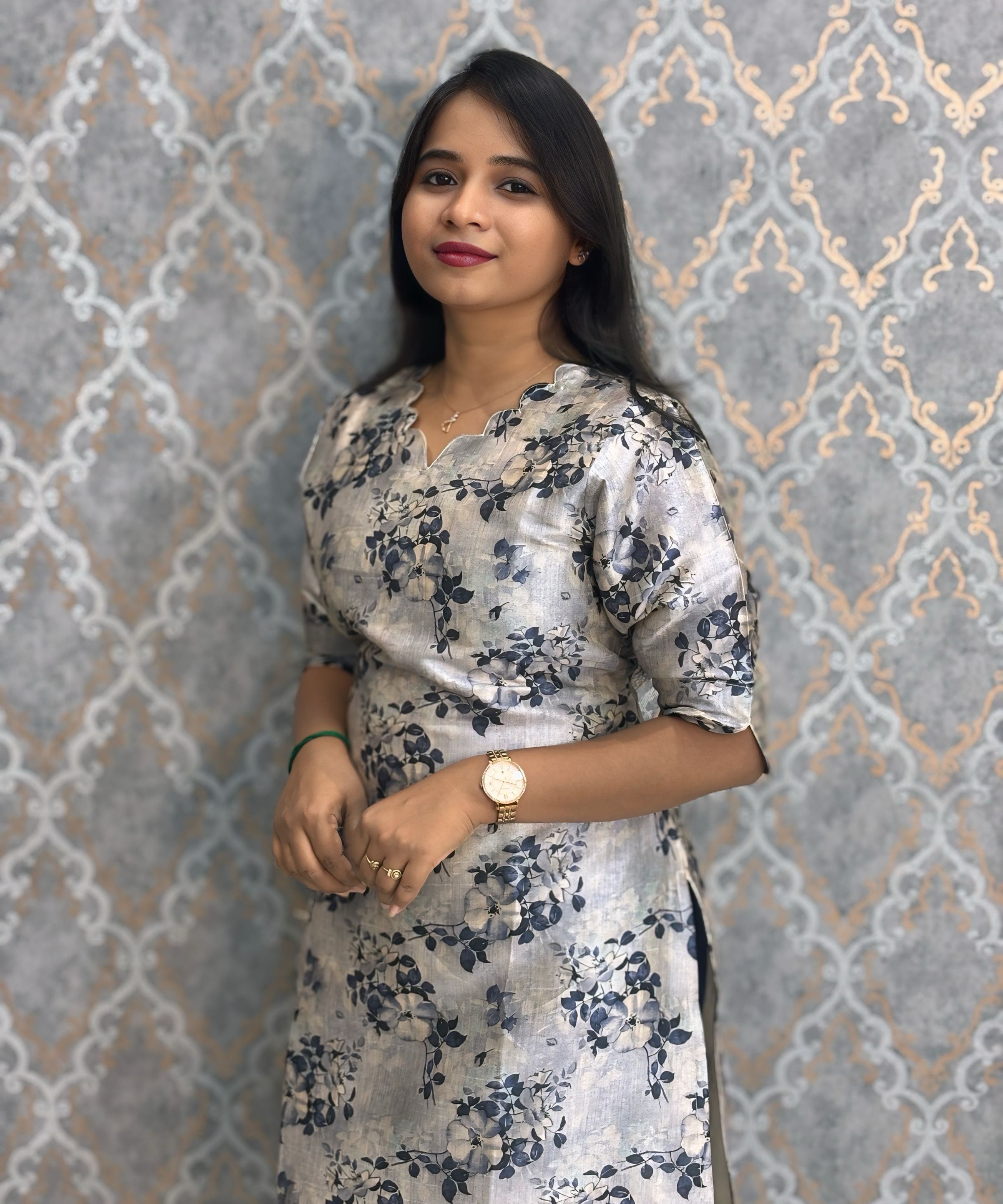 Blue Color Premium Russian Silk Kurti with Cotton Lining and Pocket / LSS221