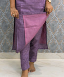 Lavender Color Premium Semi Kosa Silk 3 Piece Salwar Set with Lining and Pocket / HL034
