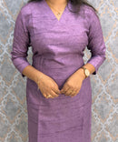 Lavender Color Premium Semi Kosa Silk 3 Piece Salwar Set with Lining and Pocket / HL034