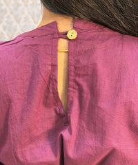 Wine Color Premium Silk Cotton 3 Piece Salwar Set /  ESS416