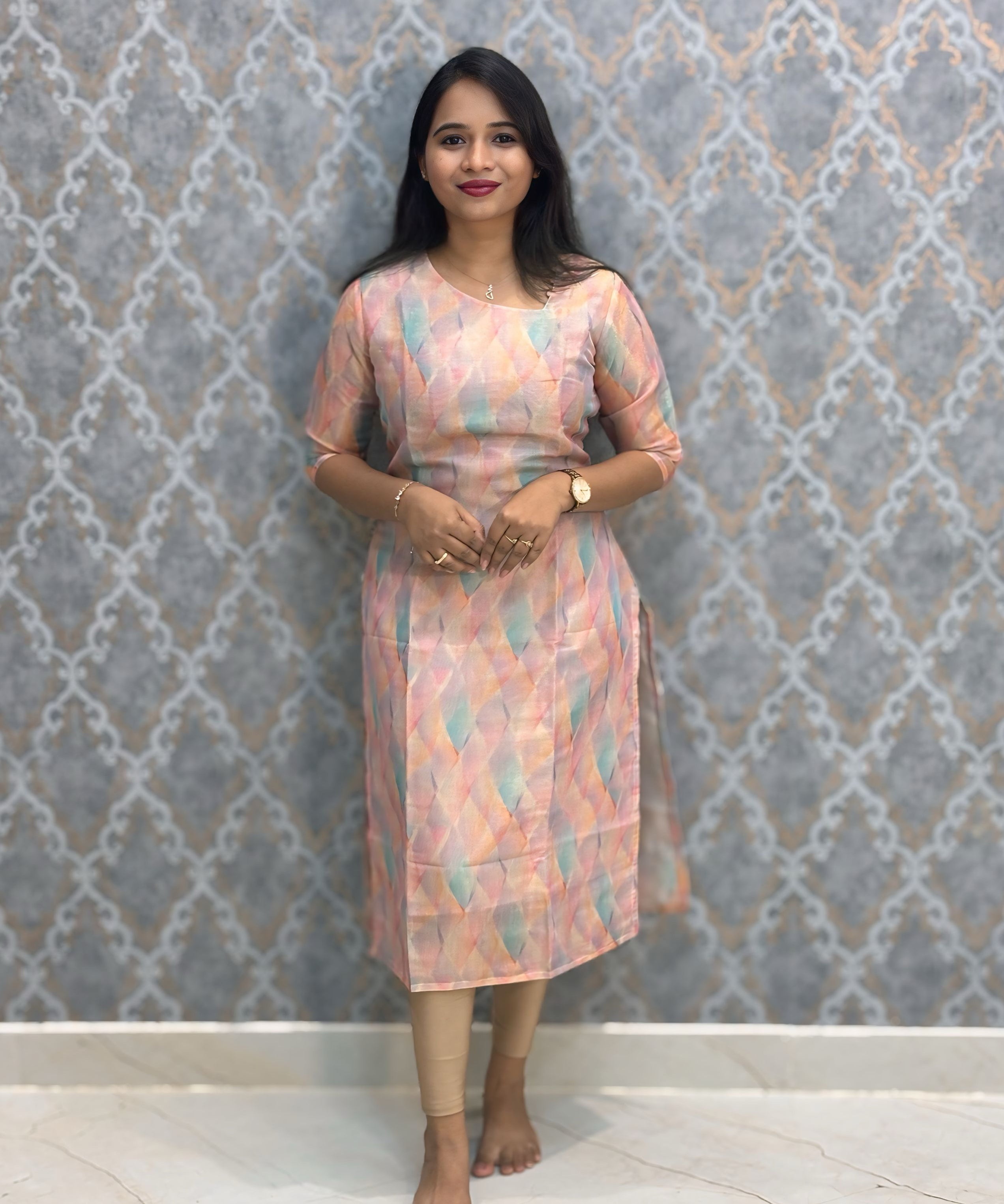 Multicolor Premium Soft Tissue Silk Kurtis with Cotton Lining / LSS224