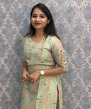 Pista Green Premium Soft Tissue Silk Kurtis with Cotton Lining / LSS224