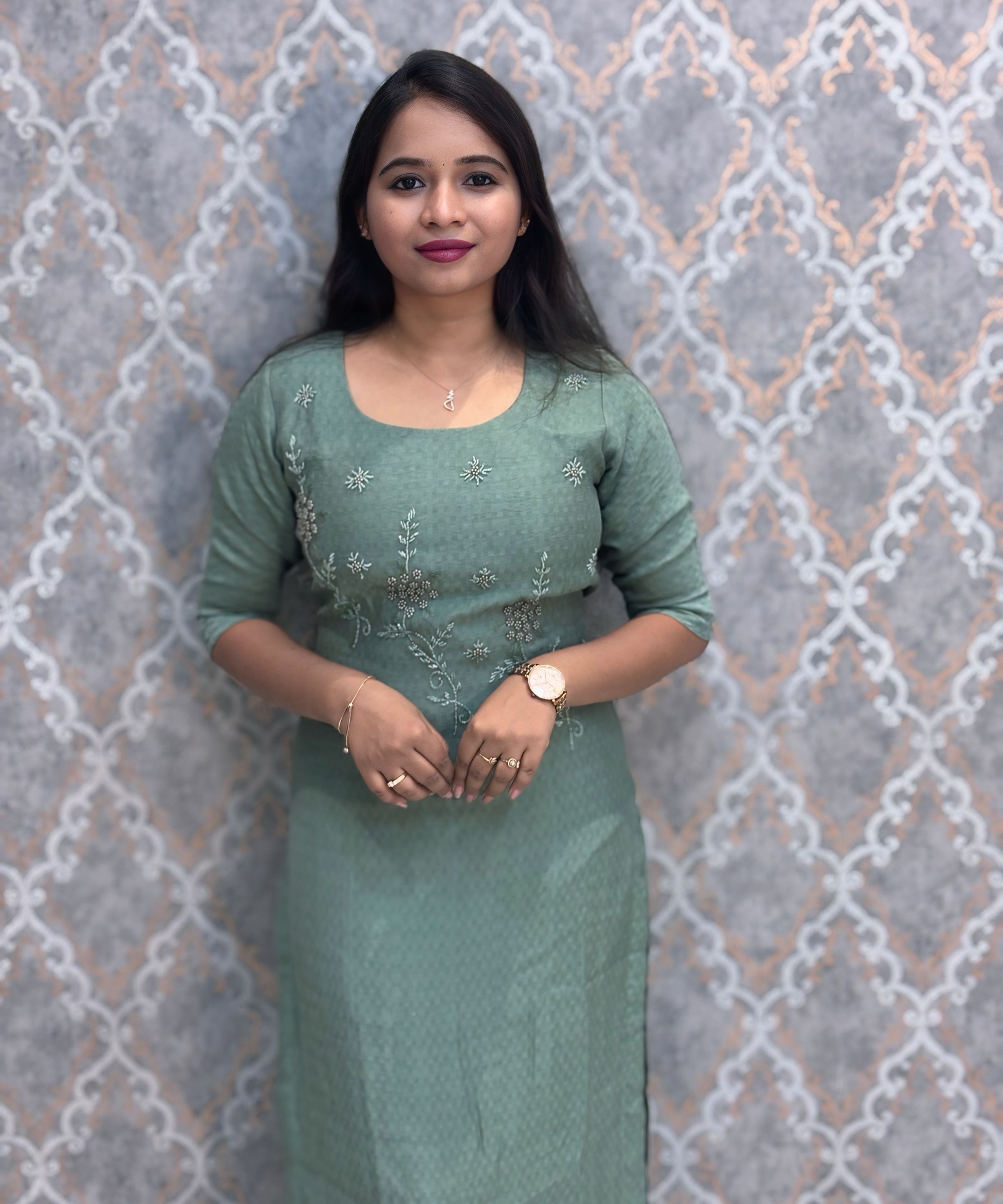 Light Green Color Premium Straight Cut Kurti with Ling / LSS227