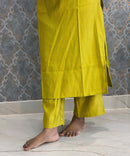 Lemon Yellow Color Premium Vatican Silk Co-ord Set with Pocket / LSS171
