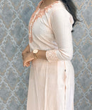 Lite Rose Gold Pink Color Premium Vatican Silk Co-ord Set with Pocket / LSS171