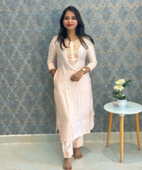 Lite Rose Gold Pink Color Premium Vatican Silk Co-ord Set with Pocket / LSS171