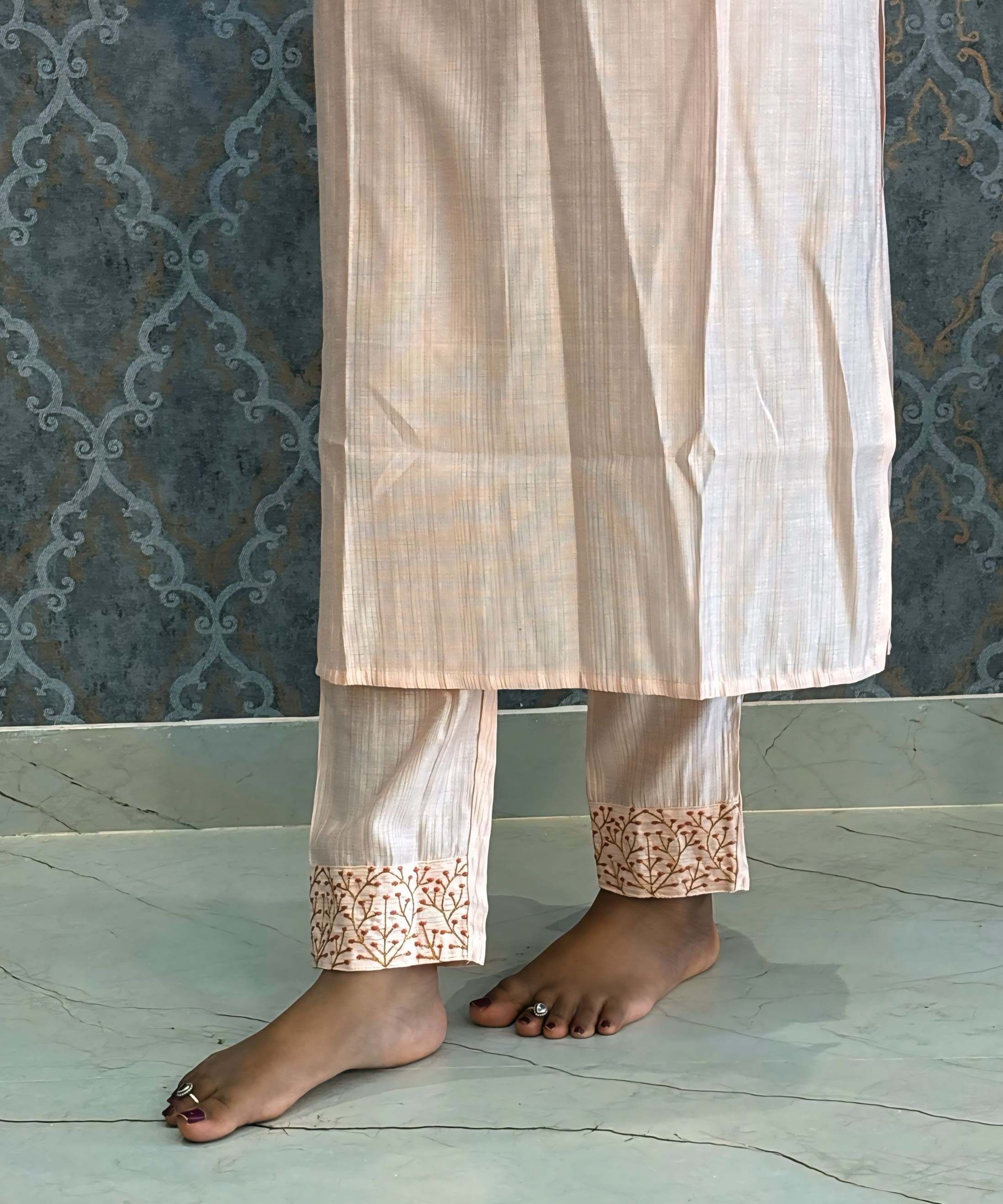 Lite Rose Gold Pink Color Premium Vatican Silk Co-ord Set with Pocket / LSS171