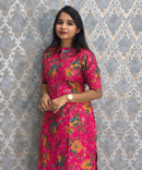 Pink Color with Foil Print Premium Vatican Silk Co-ord Set with Pocket / LSS217