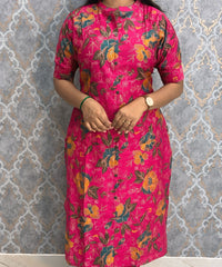 Pink Color with Foil Print Premium Vatican Silk Co-ord Set with Pocket / LSS217