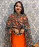 Orange Color Premium Vatican Silk Kurti and Kalamkari Kota Inspired Dupatta / LSS199