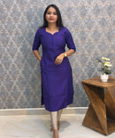 Deep Royal Purple Color Premium Vatican Silk Kurti and Kalamkari Kota Inspired Dupatta / LSS199