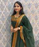 Dark Green Color Premium Kanchi Cotton 2 Piece Kurti and Dupatta / LSS198