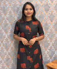 Black Color Pure Jaipur Cotton Coord Set with Pocket / LSS201