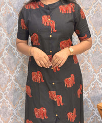 Black Color Pure Jaipur Cotton Coord Set with Pocket / LSS201