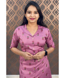 Purple Dobby Rayon Aline with Pocket Kurti / LSS114