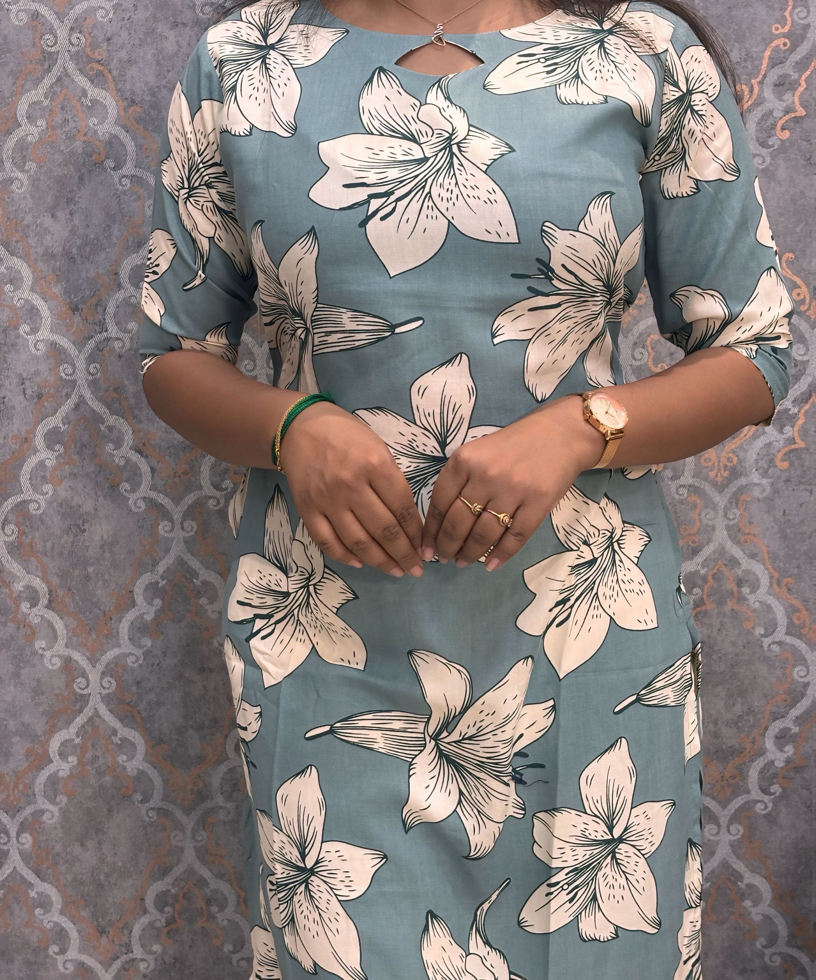 Soft Pastel Mint Green Color Rayon Kurti with Pocket / LSS209