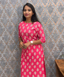 Pink Color Rayon Kurti with Pocket / LSS209