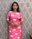 Lite Pink Color Rayon Kurti with Pocket / LSS209