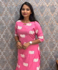 Lite Pink Color Rayon Kurti with Pocket / LSS209