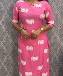 Lite Pink Color Rayon Kurti with Pocket / LSS209