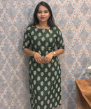 Bottle Green Color Rayon Kurti with Pocket / LSS209