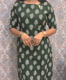 Bottle Green Color Rayon Kurti with Pocket / LSS209