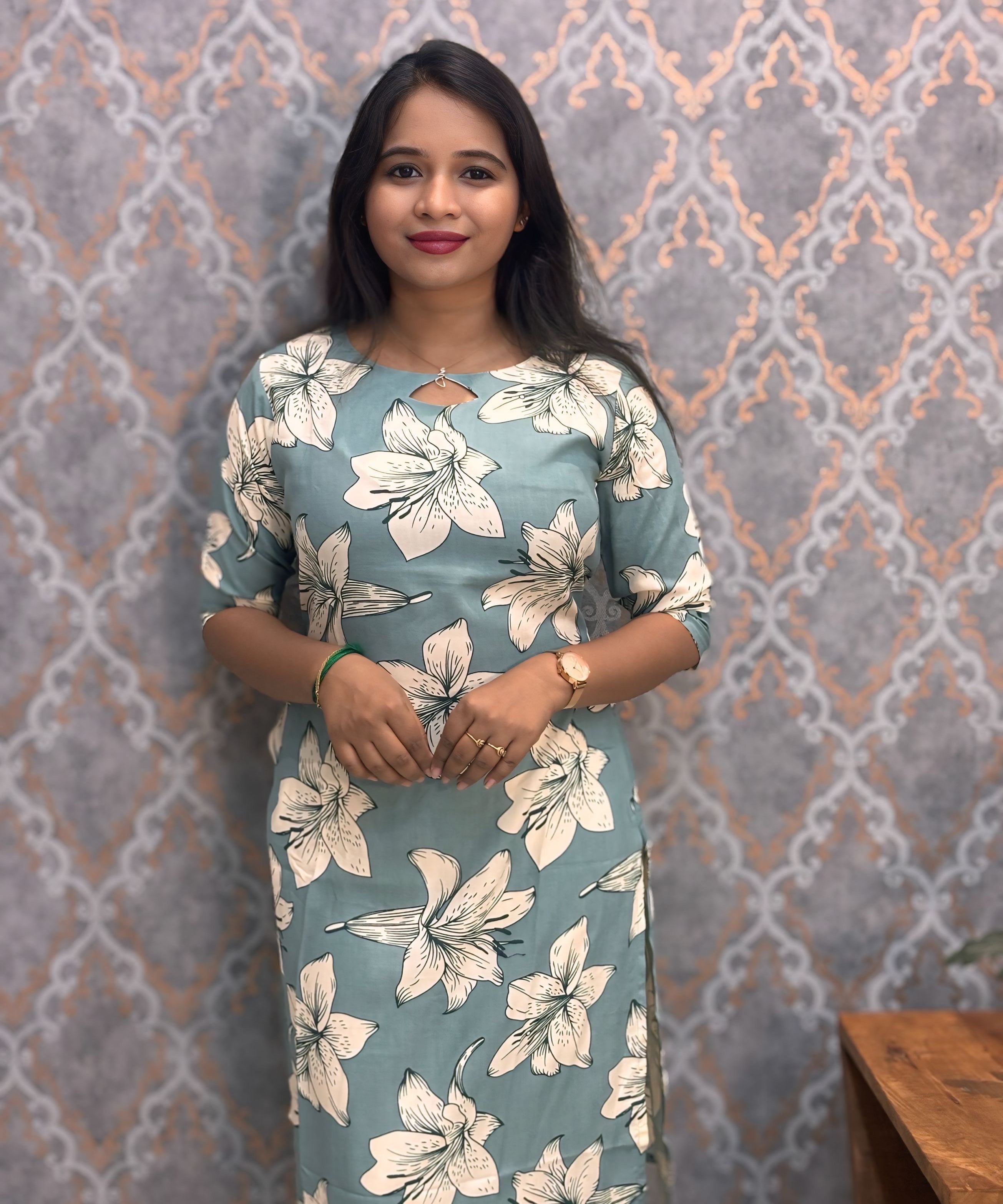 Soft Pastel Mint Green Color Rayon Kurti with Pocket / LSS209