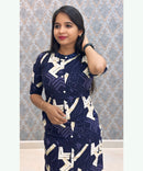 Dark Purple Color Elbow Sleeve Rayon Straight Cut Chinese Collar Kurti with Pocket / ESS276