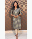 Gray Color Rayon Straight Cut Kurti with Chinese Collar Neck / LSS162