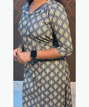 Gray Color Rayon Straight Cut Kurti with Chinese Collar Neck / LSS162