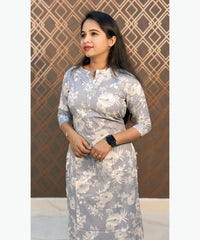Lite Navy Blue Color Rayon Straight Cut Kurti with Chinese Collar Neck / LSS162