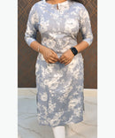 Lite Navy Blue Color Rayon Straight Cut Kurti with Chinese Collar Neck / LSS162