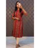 Red Flex Cotton Straight Cut Kurti / LSS195