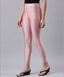 Branded Shimmer Rose Gold Slim Fit Ankle Length Leggings / LSS115