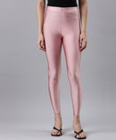 Branded Shimmer Rose Gold Slim Fit Ankle Length Leggings / LSS115