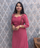 Rosewood Pink Premium Georgette with Handworked Aline Kurti / MSS023