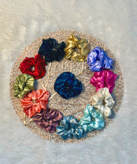 Scrunchies / Satin Hair Band for Less Hair Fall 1 Dozen (12 Pieces Pack) / SCR100