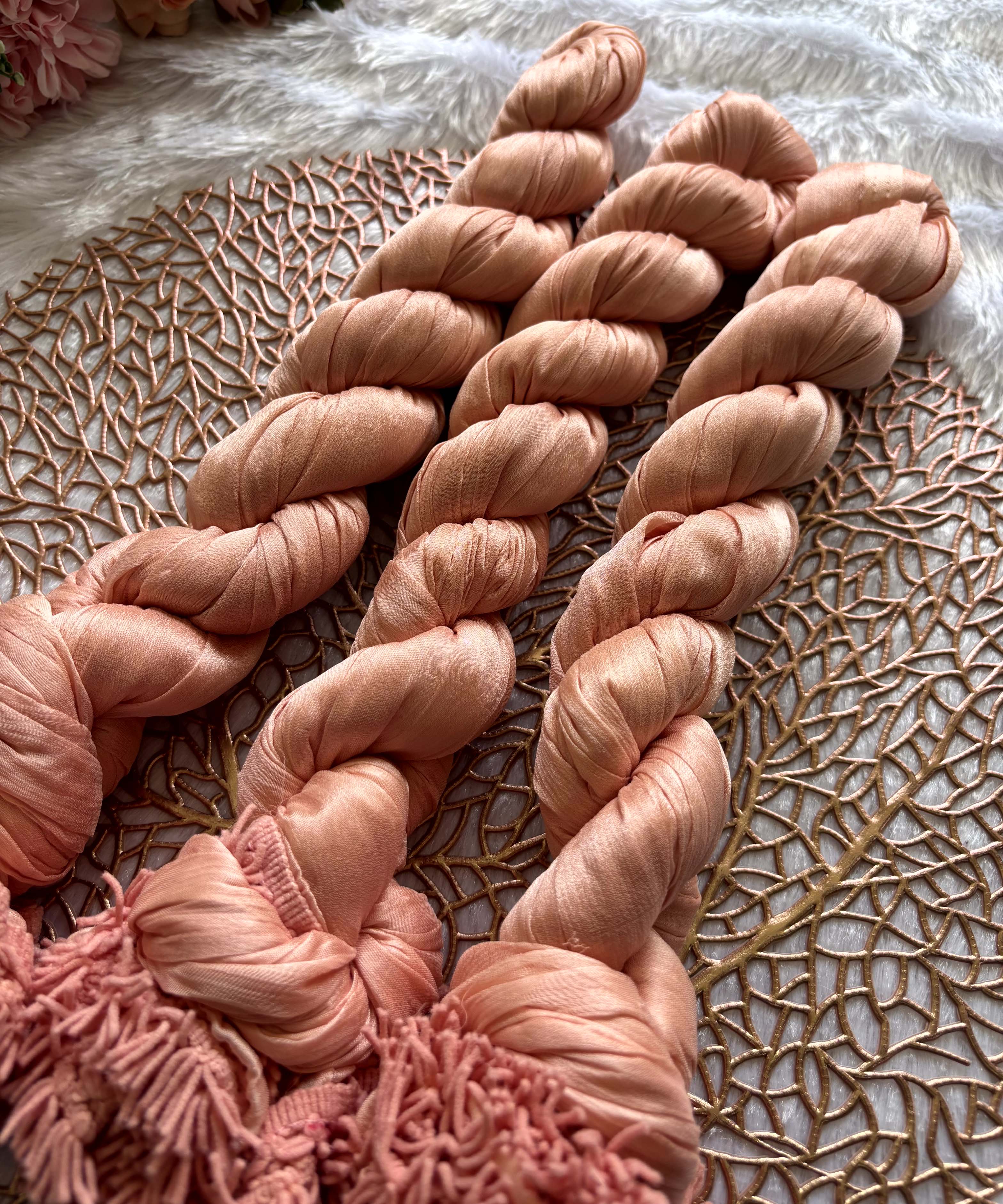 Branded Shimmer Rose Gold Shimmer Chiffon Dupatta / DUP001