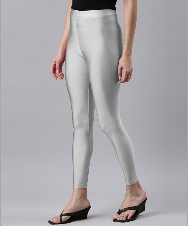 Branded Shimmer Grey Slim Fit Ankle Length Shimmer Leggings / LSS115