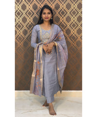 Violet Color Premium 3 Piece Salwar Set / ESS203