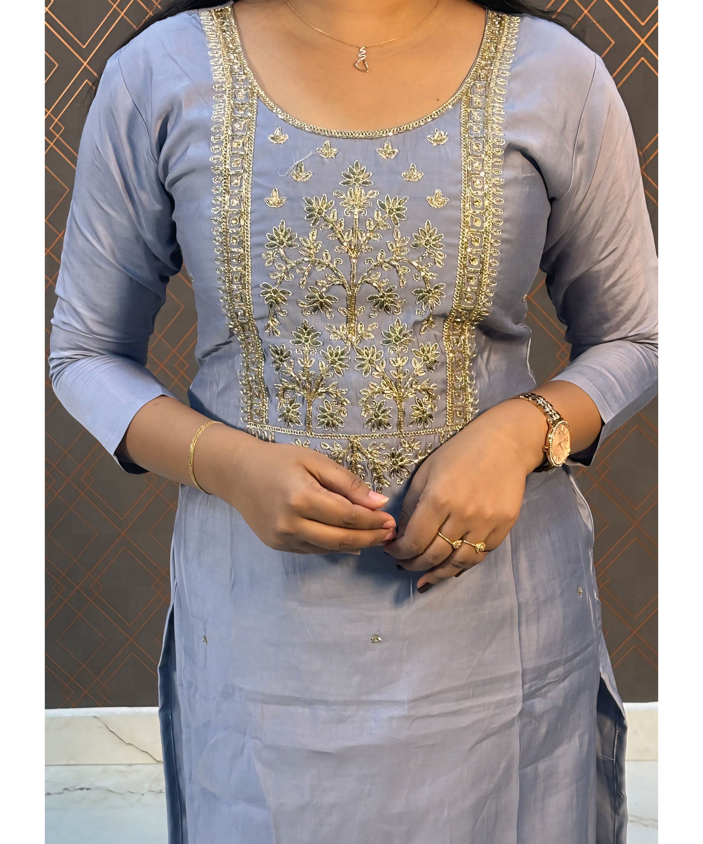 Violet Color Premium 3 Piece Salwar Set / ESS203