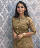 Chinese Collar with Design Warli Printed Flex Cotton Kurti  / LSS200