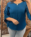 Blue Color Western Short Top / WS003