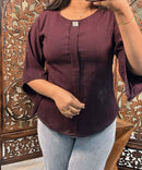 Wine Color Western Short Top / WS003