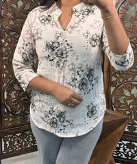 Half White and Black Color Western Short Top / WS005