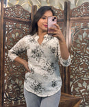 Half White and Black Color Western Short Top / WS005