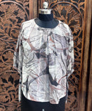 Gray with Black Color Western Short Top / WS008