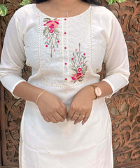 White and Black Color Cotton Salwar Set with Organza Dupatta 3 Piece Salwar Set / ESS348